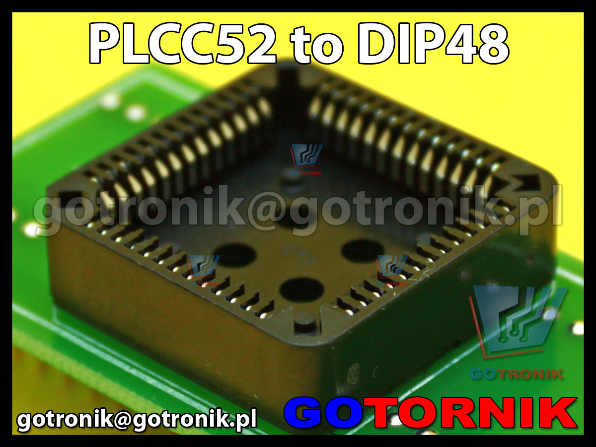 Adapter PLCC52 to DIP48 do programatorów Elnec BeeProg MC68HC11, MCHC08 np 68HC11A1FN, A7FN, A8FN, E1FN, E8FN, 68HC908AS60, AS32