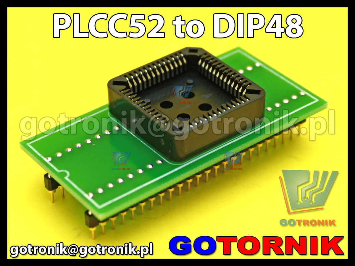 Adapter PLCC52 to DIP48 do programatorów Elnec BeeProg MC68HC11, MCHC08 np 68HC11A1FN, A7FN, A8FN, E1FN, E8FN, 68HC908AS60, AS32