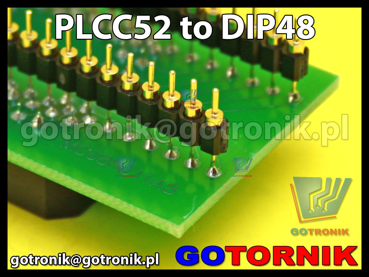 Adapter PLCC52 to DIP48 do programatorów Elnec BeeProg MC68HC11, MCHC08 np 68HC11A1FN, A7FN, A8FN, E1FN, E8FN, 68HC908AS60, AS32