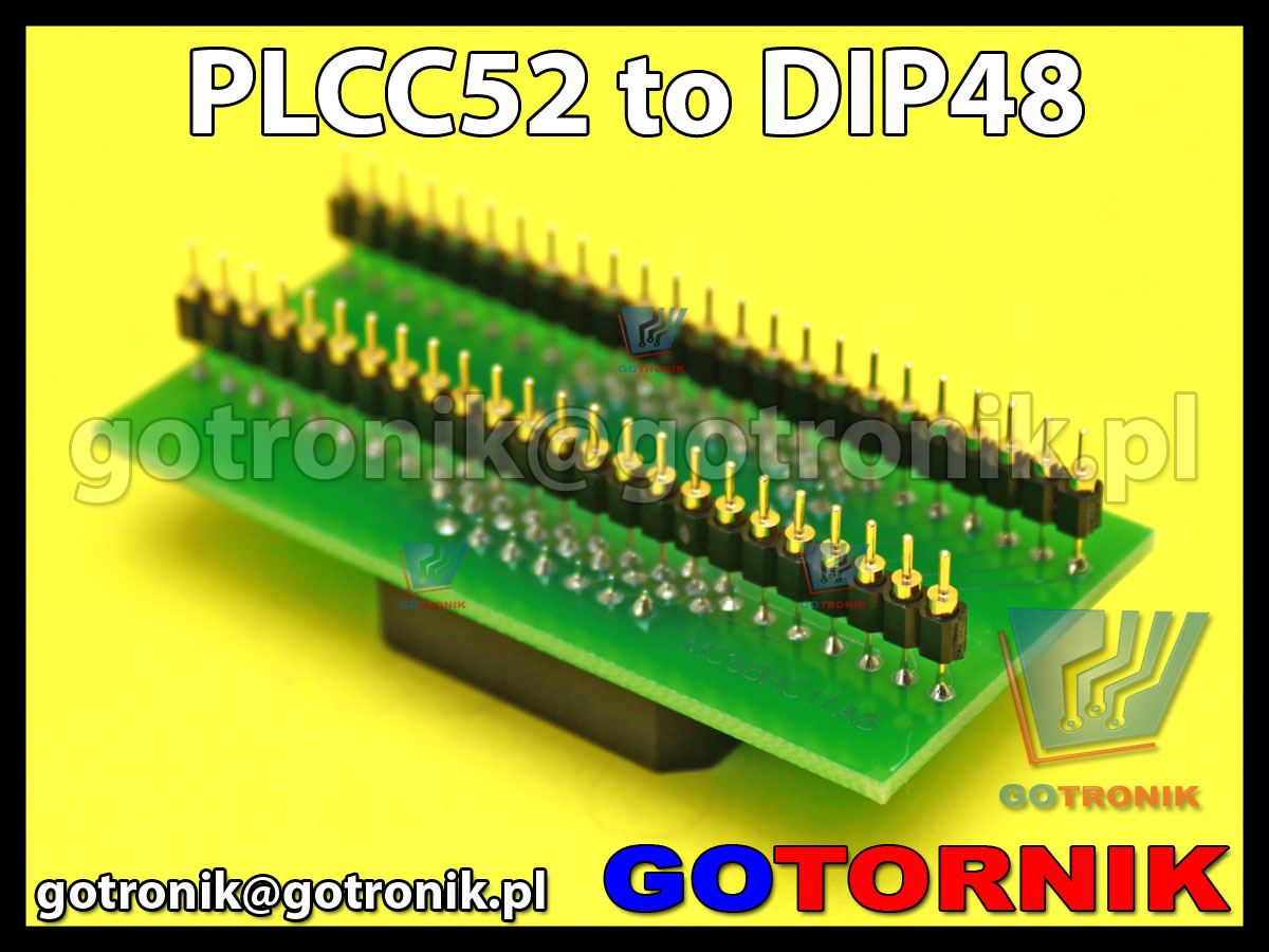 Adapter PLCC52 to DIP48 do programatorów Elnec BeeProg MC68HC11, MCHC08 np 68HC11A1FN, A7FN, A8FN, E1FN, E8FN, 68HC908AS60, AS32