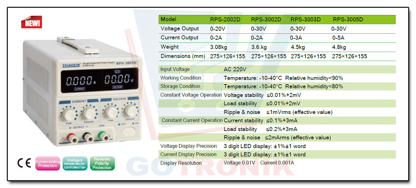 RPS-3005D Zhaoxin zasilacz laboratoryjny regulowany 30V 5A