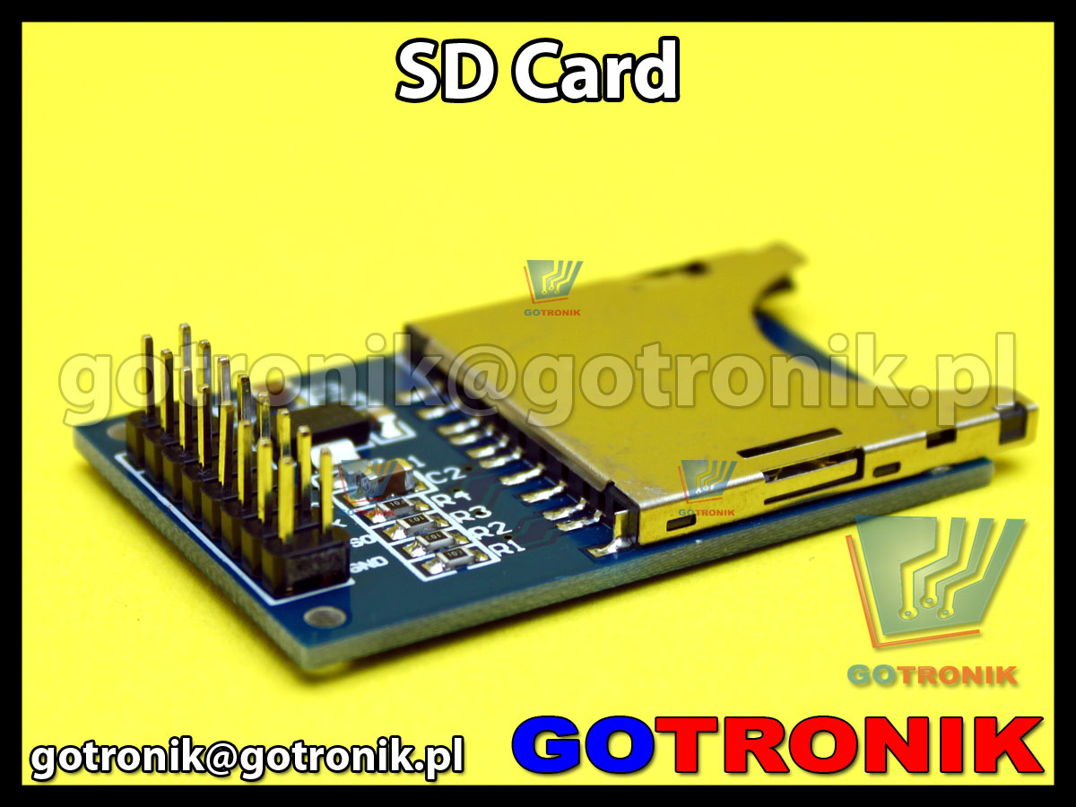 moduł gniazda SDcard sd -card do zastosowań z mikrokontrolerami AVR, PIC, ARM oraz modułami Arduino