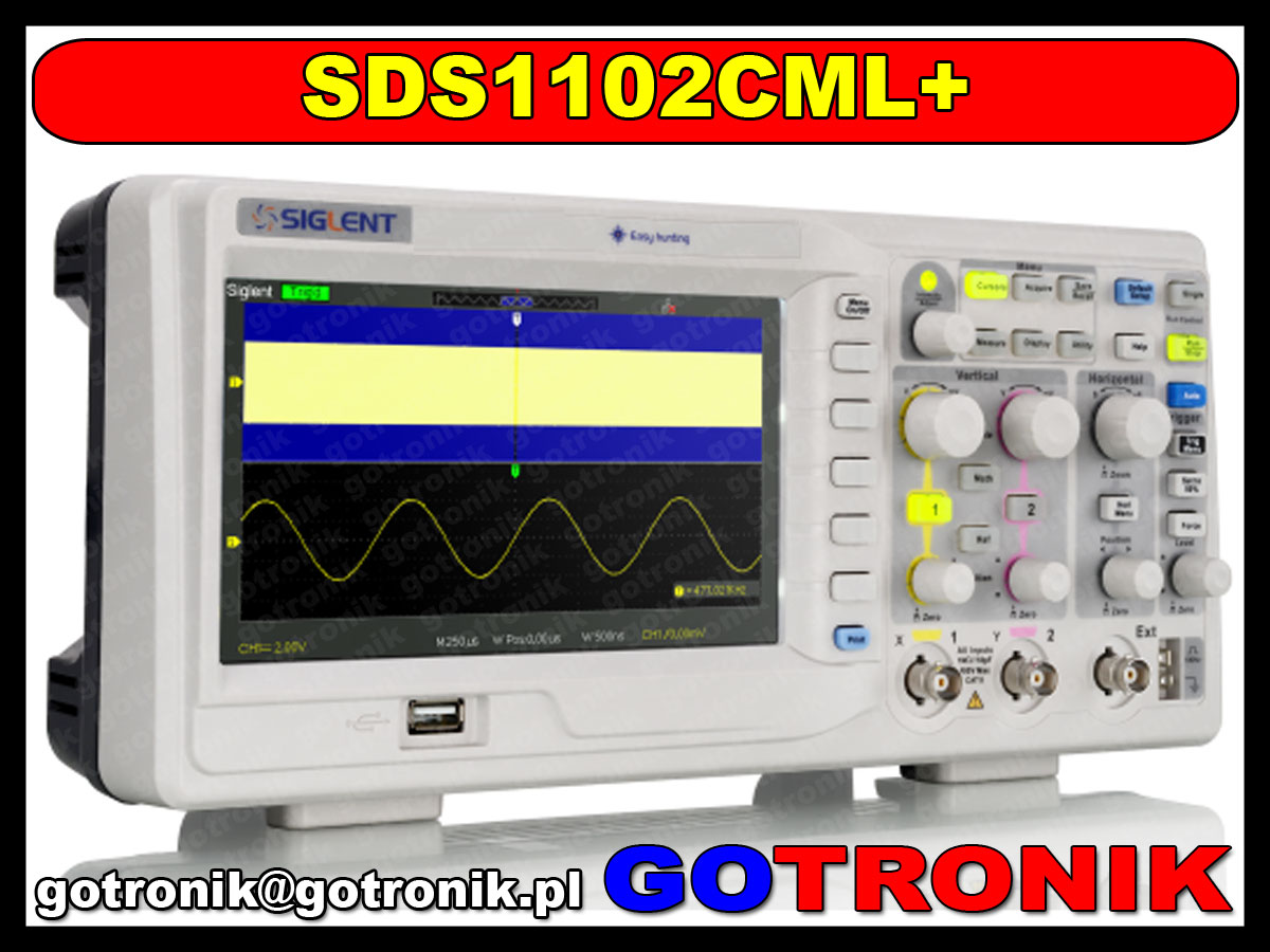 SDS1102CML+ plus Siglent oscyloskop cyfrowy 2x100MHz