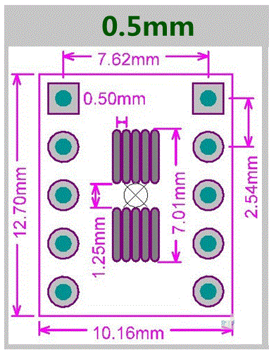 Płytka drukowana SOT23-3 SOT23-5 SOT23-6 raster 0,95mm SOP10, MSOP10, UMAX10 raster 0,50mm DIP10