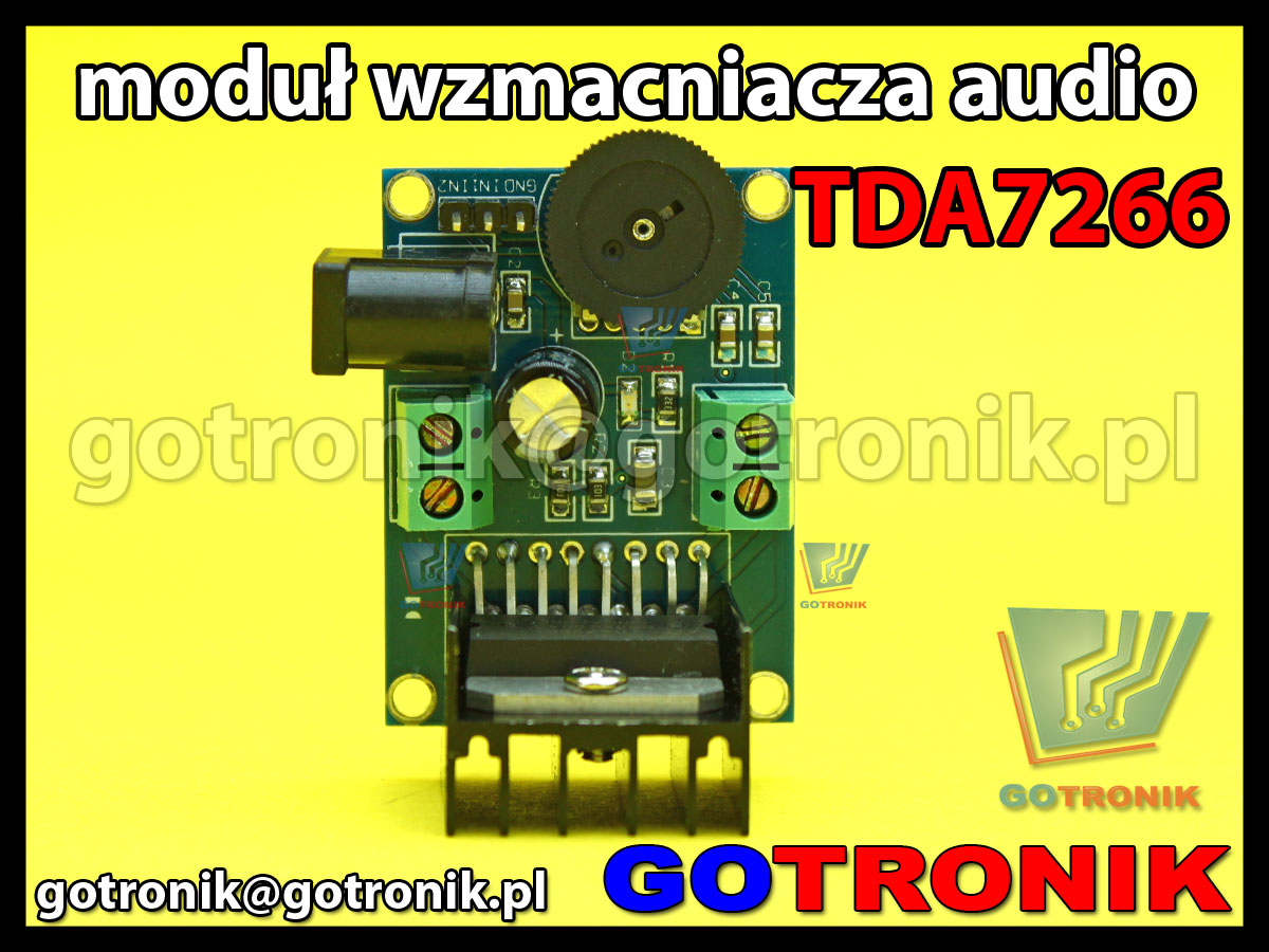 Moduł wzmacniacza mocy audio TDA7266 2x7W