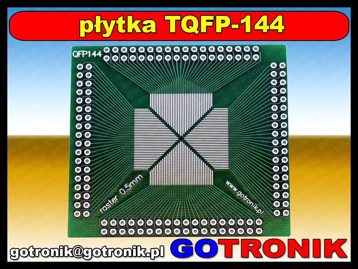 TQFP144 QFP144 pin 0.5mm raster uniwersalna płytka drukowana PCB