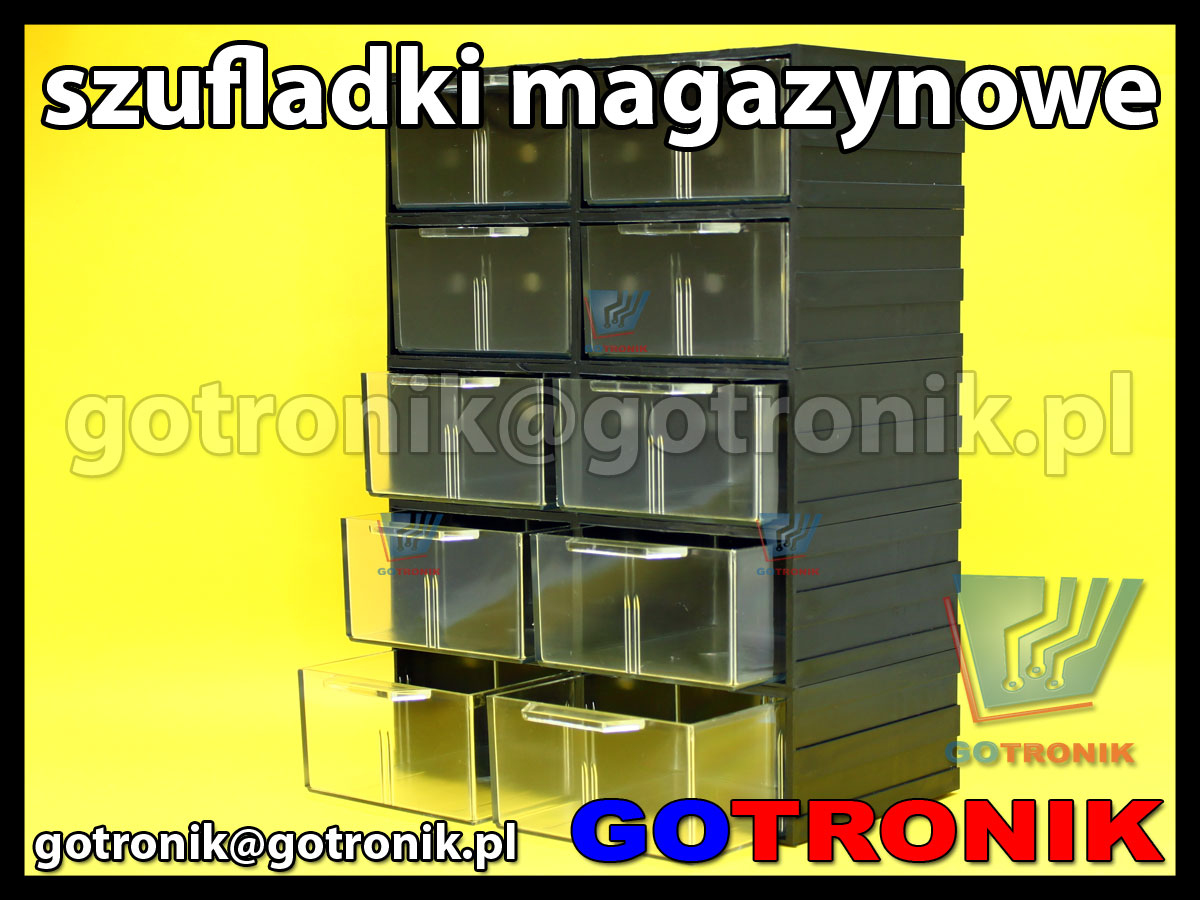 regał szufladkowy z 10 szufladkami z przegrodami szufladki magazynowe