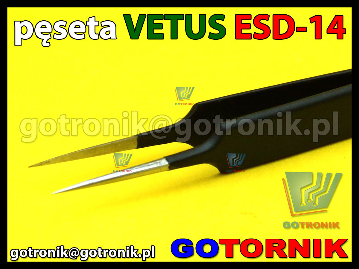 Pęseta ESD-15 VETUS pincenta antymagnetyczna końcówka zwężona ostra