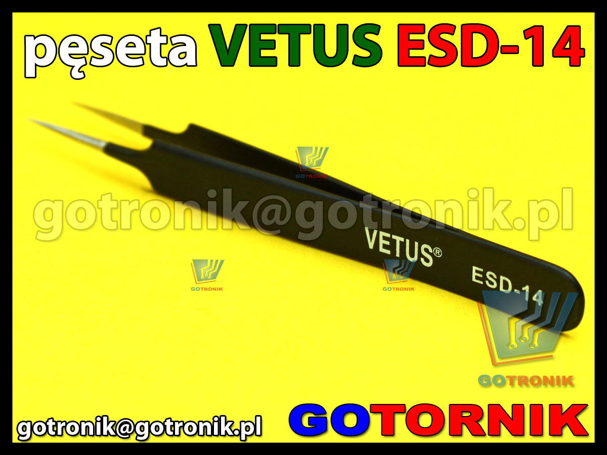 Pęseta ESD-15 VETUS pincenta antymagnetyczna końcówka zwężona ostra