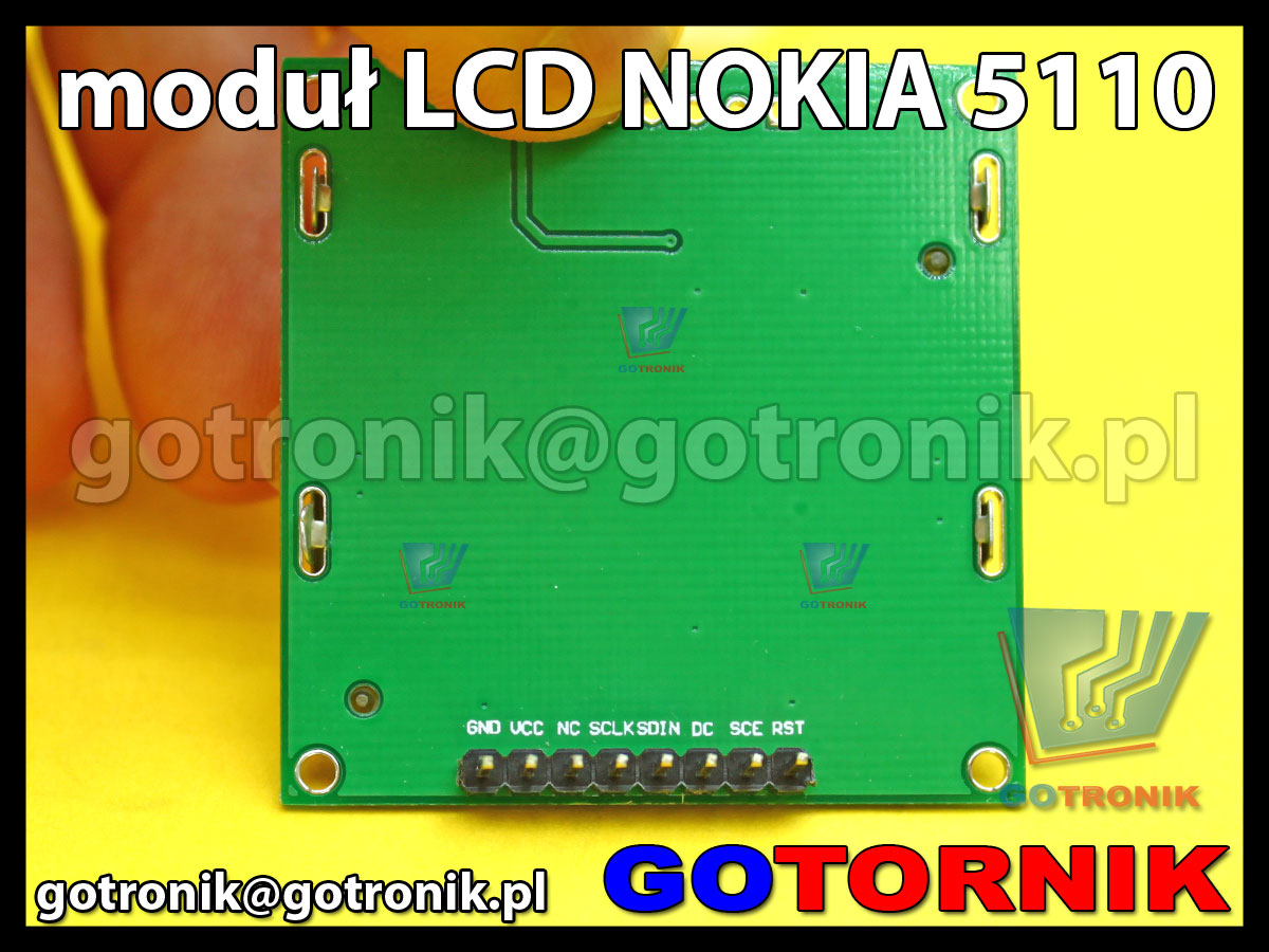 Moduł wyświetlacza graficznego LCD Nokia 5110 do zastosowań AVR Arduino