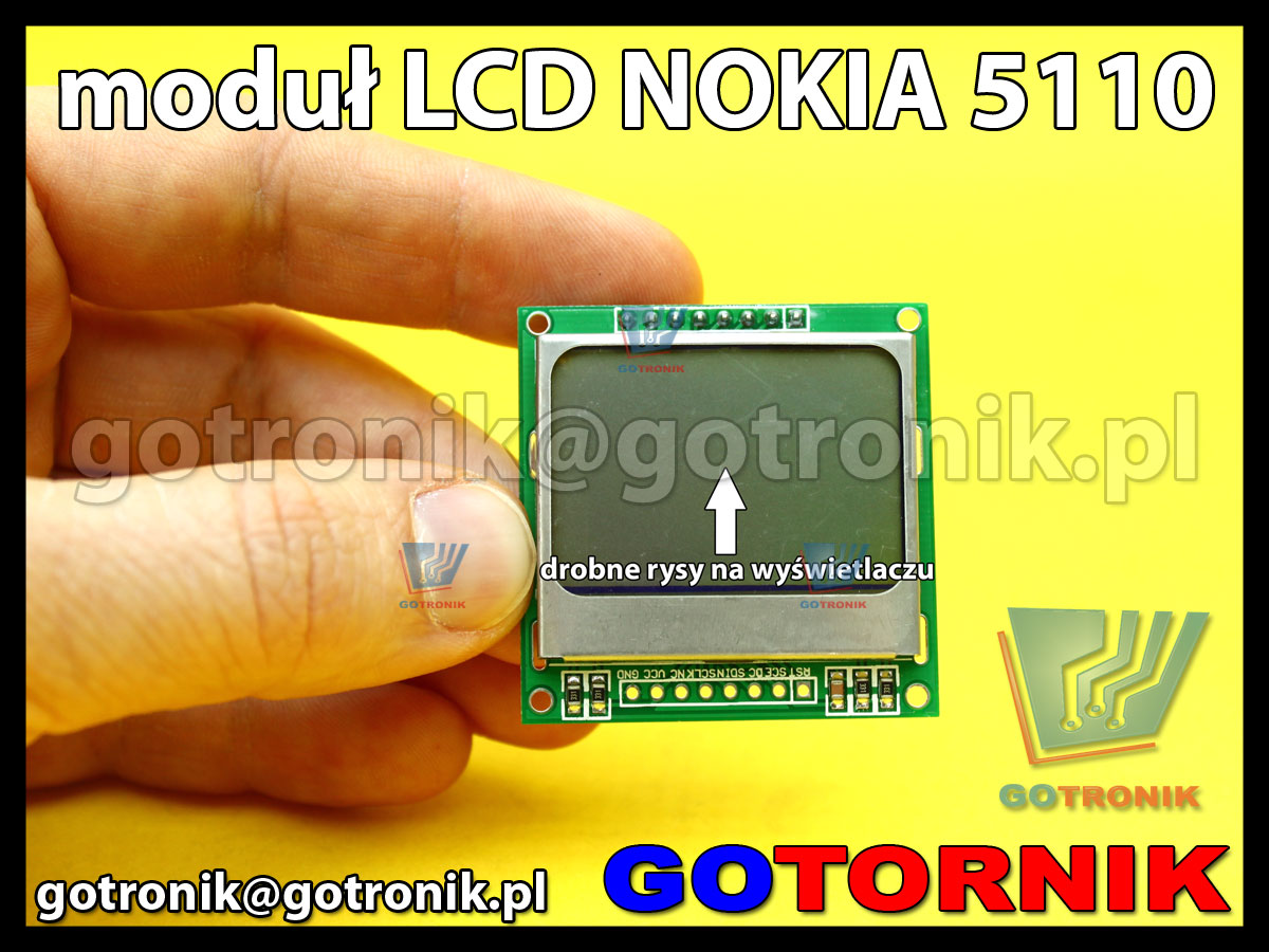 Moduł wyświetlacza graficznego LCD Nokia 5110 do zastosowań AVR Arduino