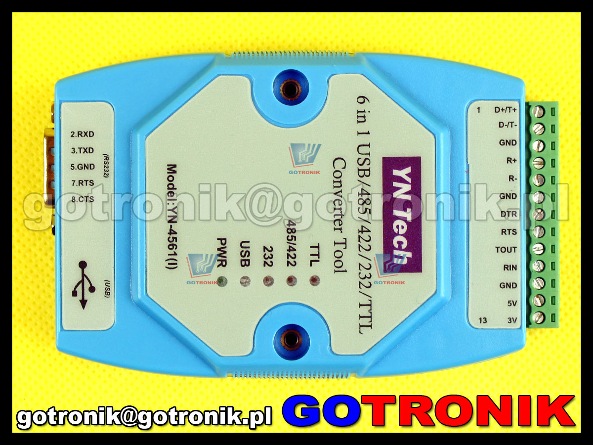YN-4561 konwerter interfejsów 6w1 USB/485/422/232/TTL yn4561
