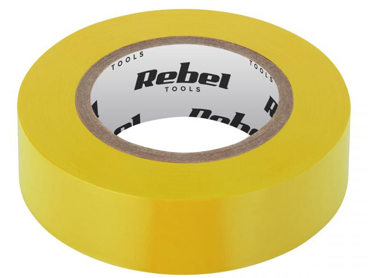 Taśma izolacyjna klejąca REBEL (0,13 mm x 19 mm x 10 yd) żółta NAR0426