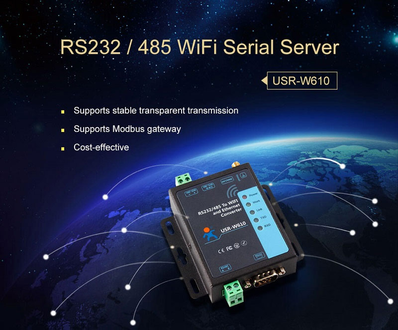 Konwerter RS232 RS485 na WiFi Ethernet USR-W610