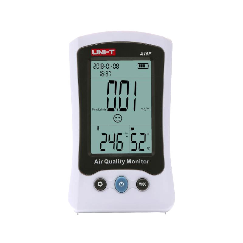A15F miernik jakości powietrza Formaldehyd temperatury wilgotności zegar czas godzina wyświetlacz LCD Unit