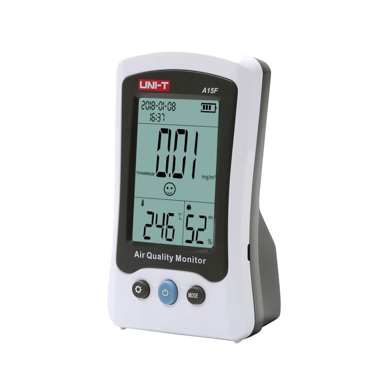 A15F miernik jakości powietrza Formaldehyd temperatury wilgotności zegar czas godzina wyświetlacz LCD Unit