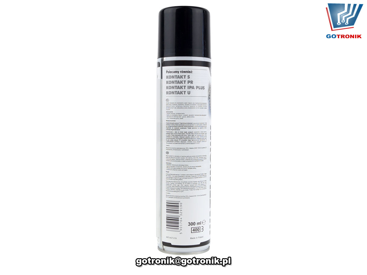 AGT-019 olej wazelinowy aerozol spray preparat do smarowania