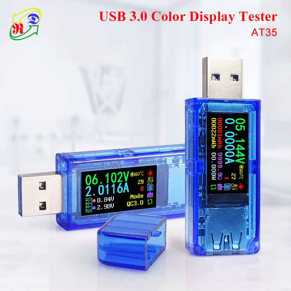 AT35 miernik USB3.0 30V 4A tester z kolorowym wyświetlaczem