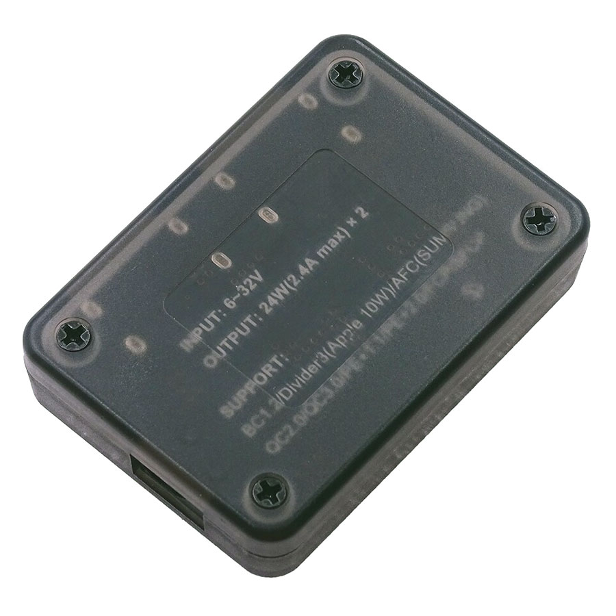 Przetwornica napięcia - szybka ładowarka USB QC2.0/3.0 podwójna z obudową BTE-1021