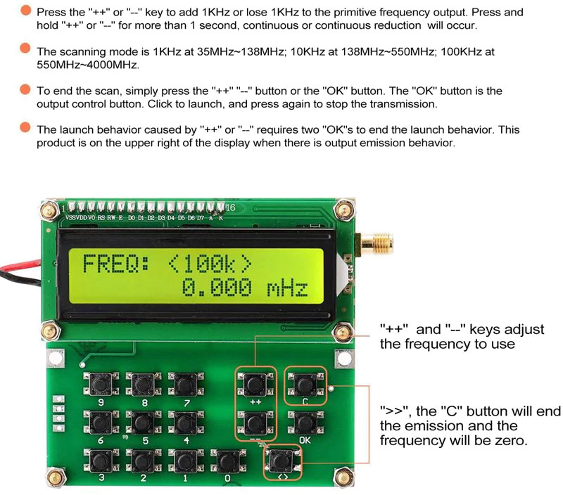 ADF4351 regulowany generator częstotliwości RF VFO 35MHz – 4GHz RF BTE-1032