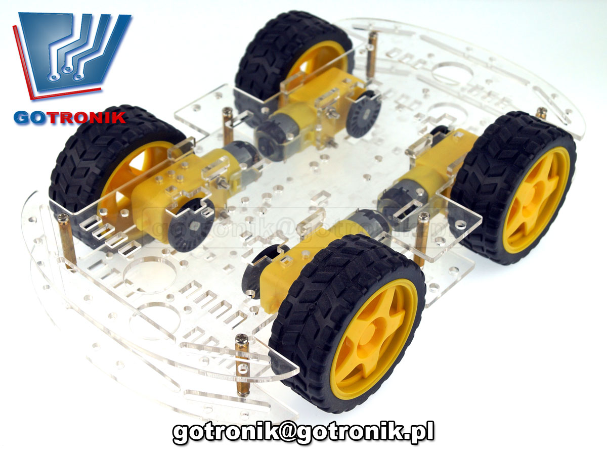 Podwozie robota 4 silniki z enkoderami - platforma mobilna 4WD BTE-169