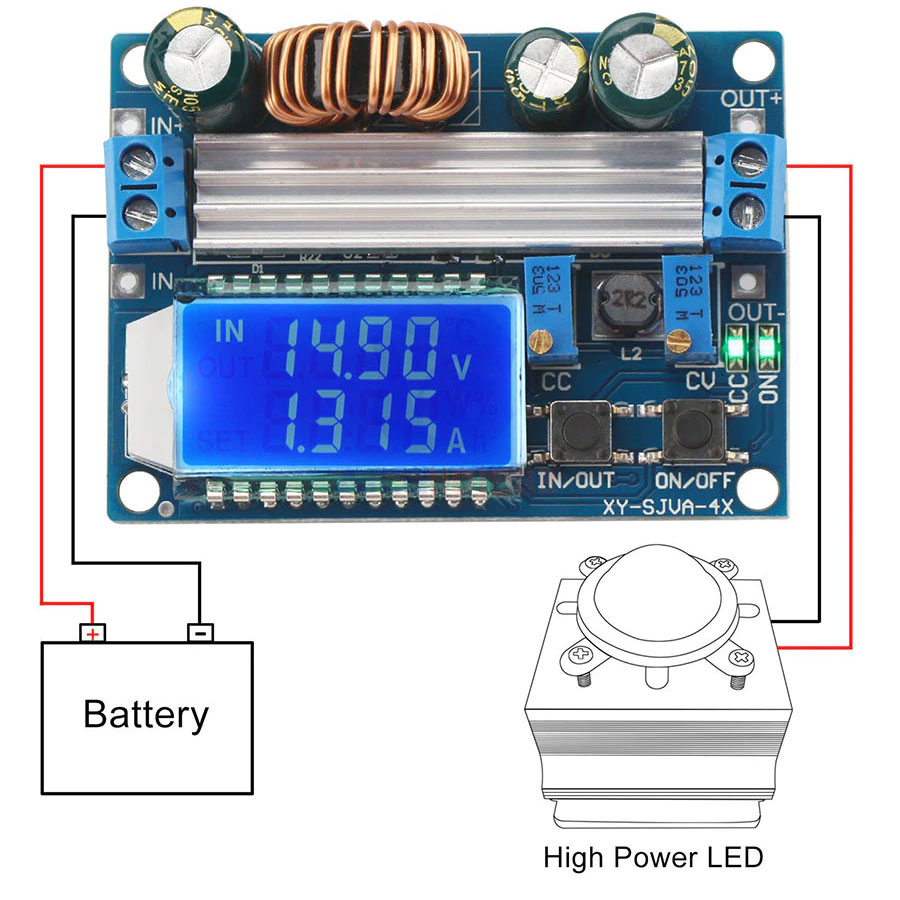 Przetwornica napięcia DC 0,5V- 30V 4A 50W XY-SJVA-4X Boost Buck step down up BTE-658