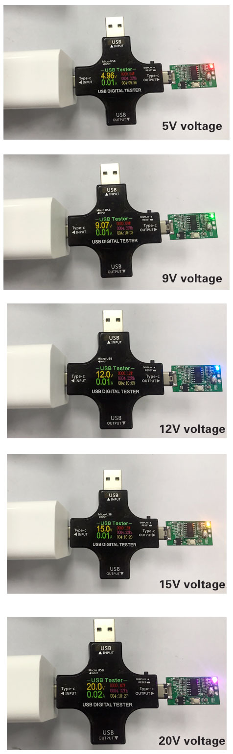 Wyzwalacz - tester dla ładowarek USB PD Xiaomi 5V 9V 12V 15V 20V BTE-671