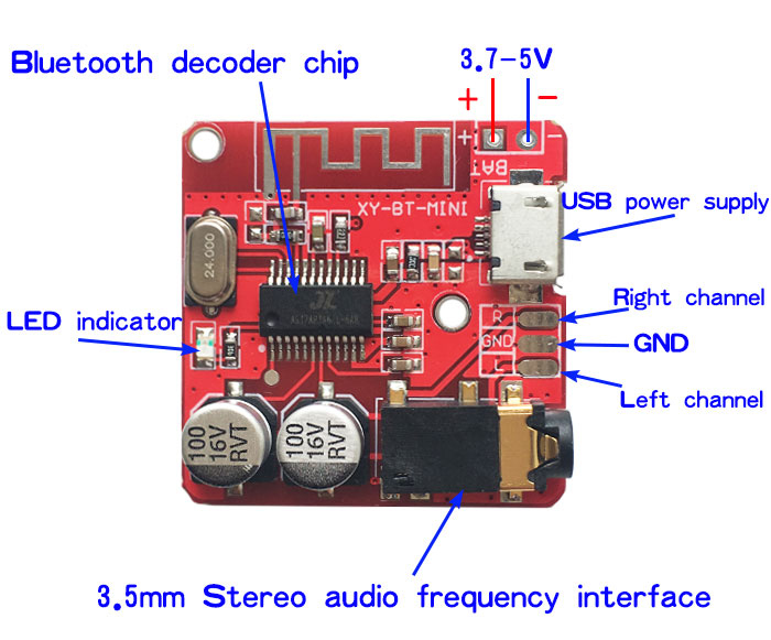 Moduł odtwarzacza MP3 WAV APE FLAC z Bluetooth USB BTE-703 XY-BT-mini