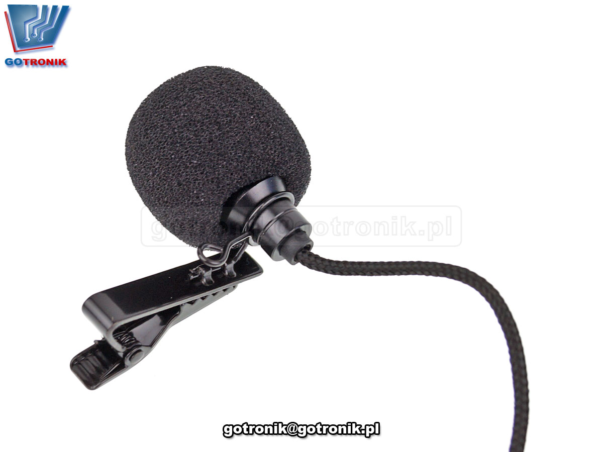 Mikrofon z klipsem wtyk jack 3,5mm stereo bte-762