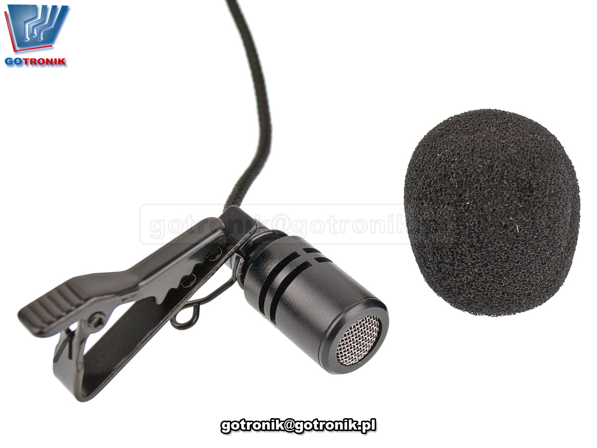 Mikrofon z klipsem wtyk jack 3,5mm stereo bte-762