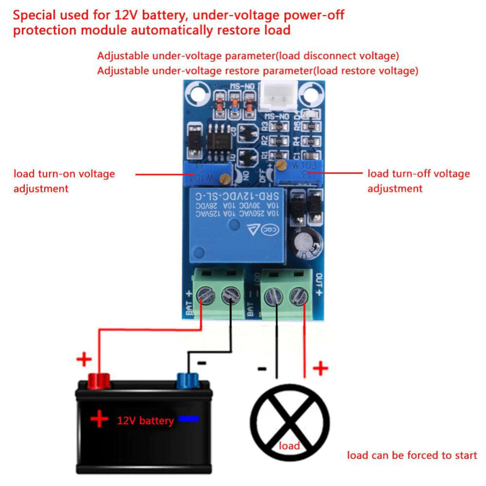 Zabezpieczenie przed całkowitym rozładowaniem akumulatora 12V BTE-812 YX-X801 
