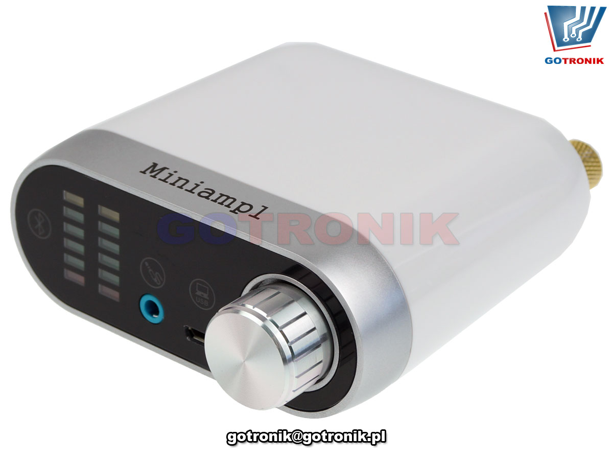 wzmacniacz audio akustyczny 2x50W Bluetooth USB aux in jack wskaźnik wysterowania VU BTE-855