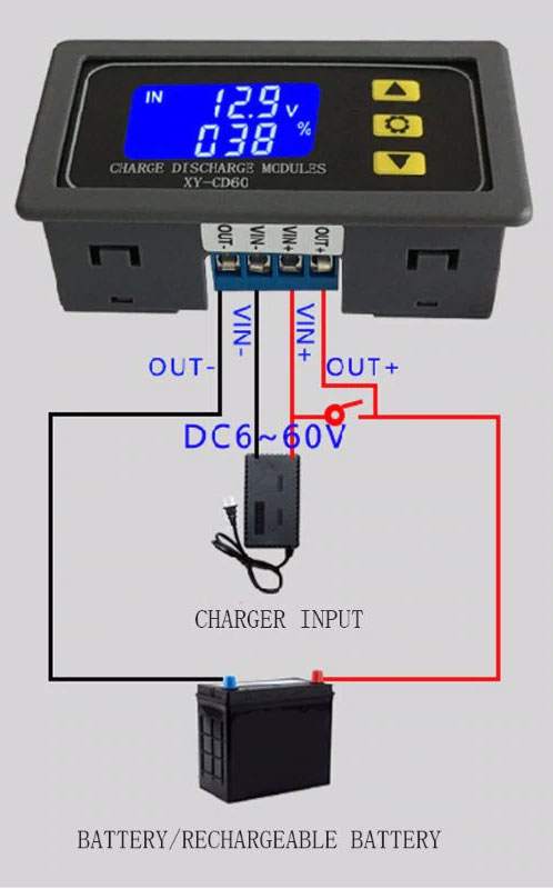 Kontroler ładowania i rozładowywania akumulatorów XY-CD60 BTE-933