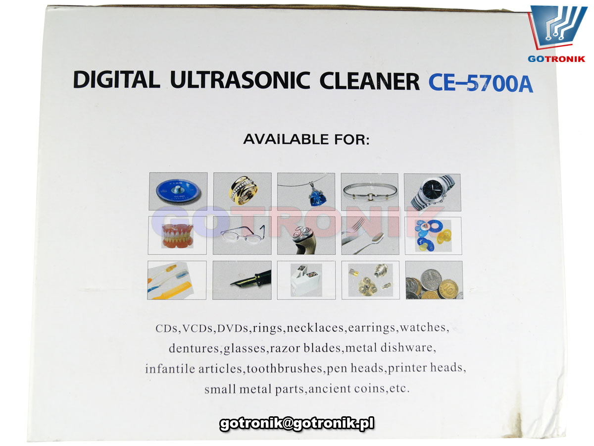 CE-5700A myjka ultradźwiękowa pojemność 750ml