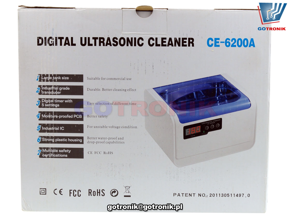 CE-6200A myjka ultradźwiękowa pojemność 1400ml