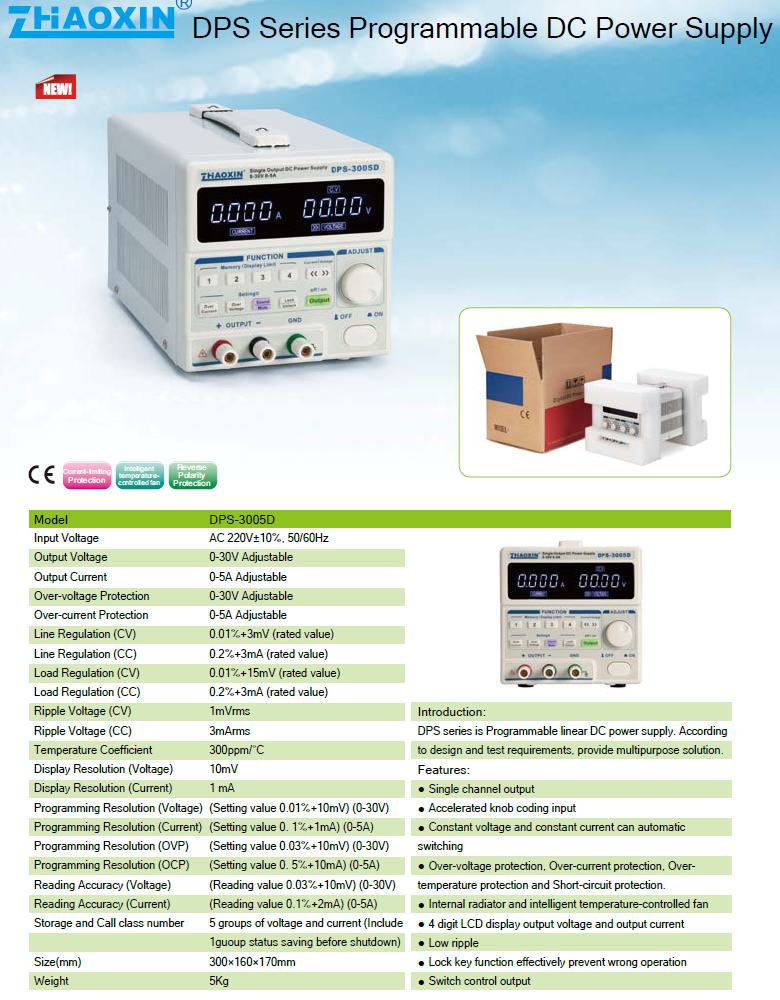 DPS-3005D programowalny zasilacz laboratoryjny DPS3005D Zhaoxin