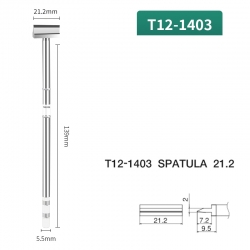 T12-1403 grot do lutownic z kolbą szpatułka 21,2mm