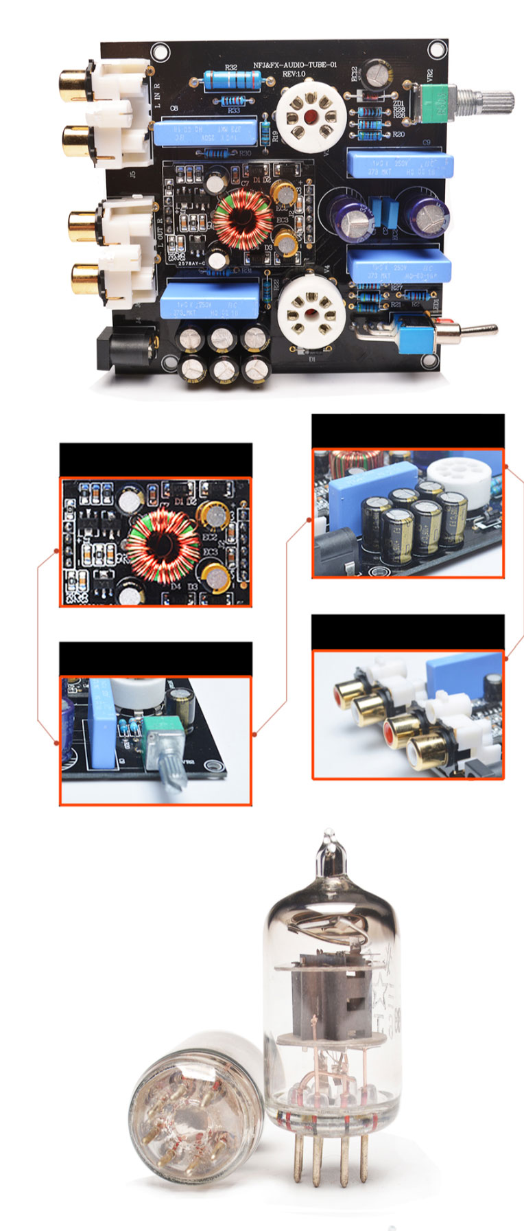 Przedwzmacniacz lampowy FX-AUDIO TUBE-01 HIFI czarny DPC-001