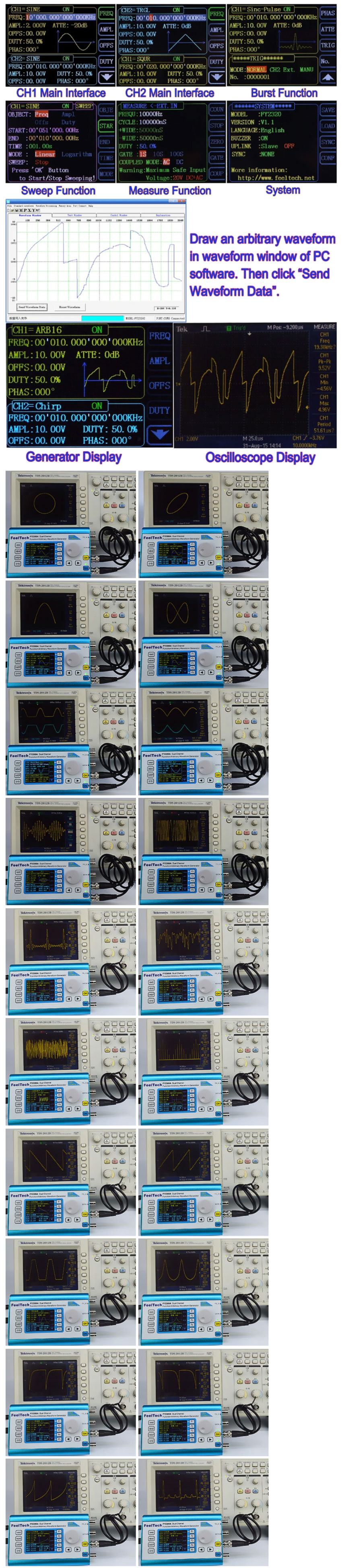 FY2300-6MHz generator funkcyjny dwukanałowy DDS