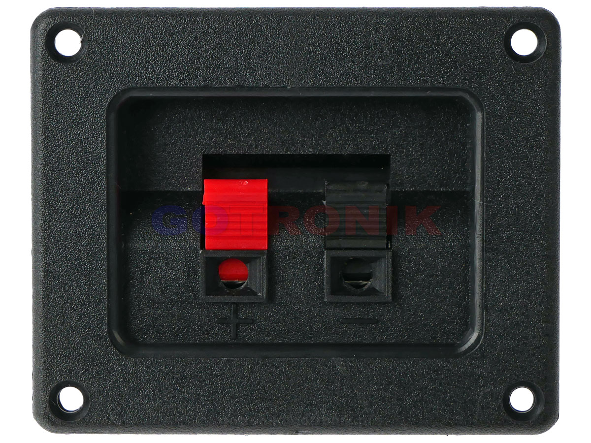 Gniazdo głośnikowe 2 pin prostokątne 80mm x 65mm GNI0239