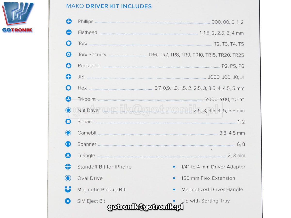 iFixit Mako Driver Kit zestaw 64 bitów precyzyjnych