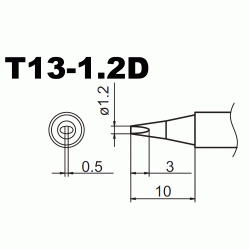 Grot T13-1.2D płaski 1,2mm