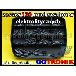 Zestaw kondensatorów elektrolitycznych 120 sztuk w organizerze