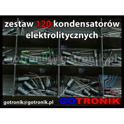 Zestaw kondensatorów elektrolitycznych 120 sztuk w organizerze