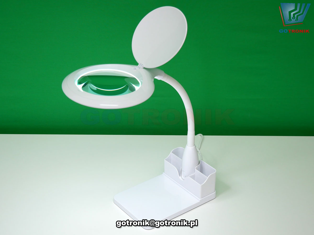 Lampa z lupą 5D 60 LED SMD biurkowa z regulacją intensywności światła LAM-037 elastyczne ramie