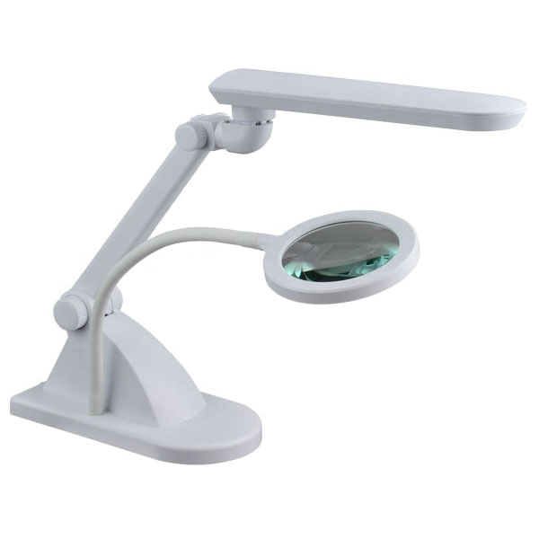 Lupa 5D +20D elastyczne ramie + lampa 30LED SMD stołowa z podstawą