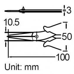 1PK-501E szczypce proste obcinaczki 100mm AISI420J2 PVC do elektroniki Pro's Kit