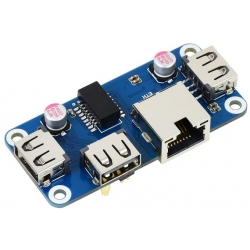 Ethernet / USB HUB HAT (B) do Rasberry Pi 1xRJ45 3x USB 2.0 Waveshare