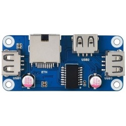 Ethernet / USB HUB HAT (B) do Rasberry Pi 1xRJ45 3x USB 2.0 Waveshare