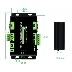 Przemysłowy izolowany konwerter Multi-Bus USB / RS232 / RS485 / TTL Waveshare